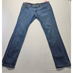 Levis 524 Too Superlow Jeans Womens 13 Medium Blue Denim Straight Slim Low Rise